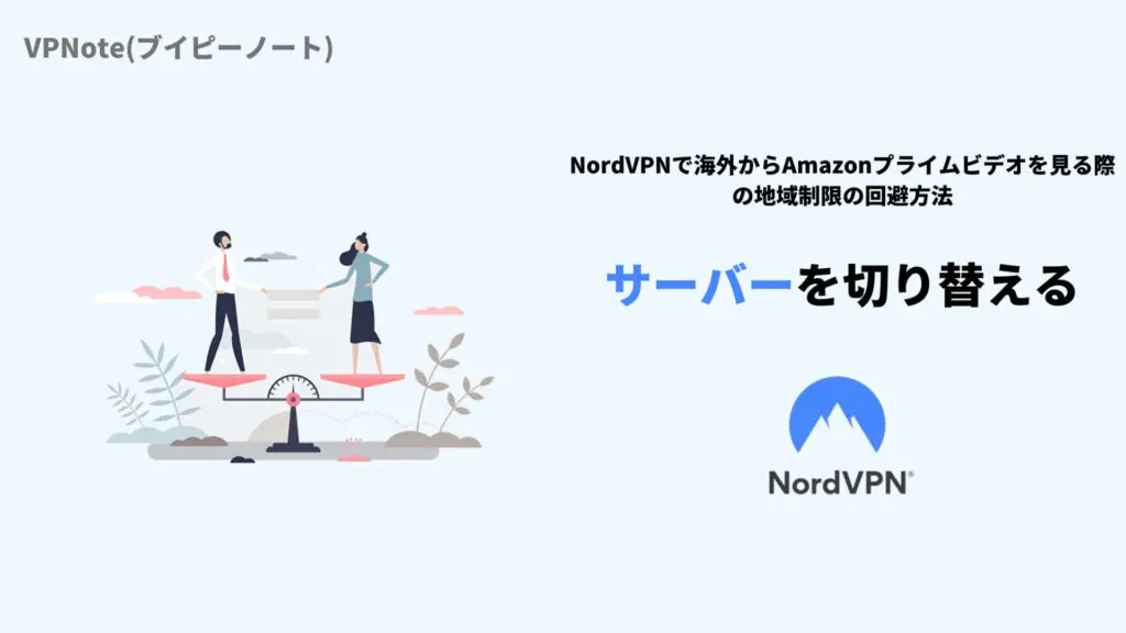 NordVPNサーバーを切り替える