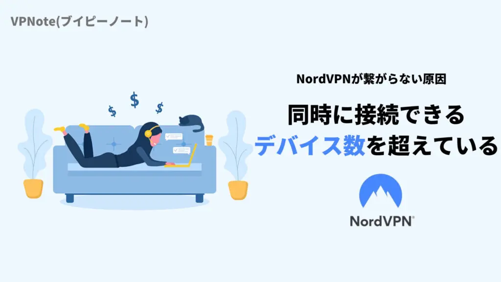 NordVPN同時に接続できるデバイス数を超えている