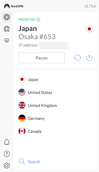 NordVPNブラウザの拡張機能の使い方